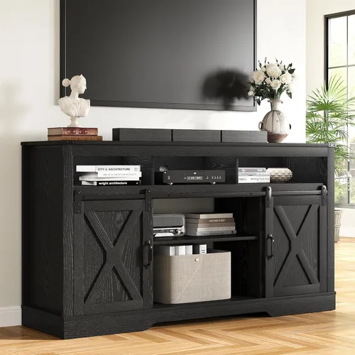 Miniatura 16 de RoyalCraft Soporte de TV con Chimenea para TV de 65+ Pulgadas, Centro de Entretenimiento Estilo Granja de 34" de Alto con Chimenea Eléctrica de 23