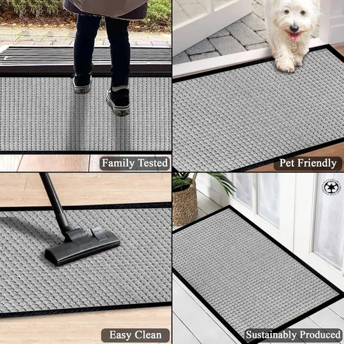 Miniatura 4 de A1HC - Tapete para interiores y exteriores, tapete antideslizante para puerta delantera, entrada, patio, garaje y oficina, tapete de bienvenida