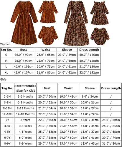Miniatura 7 de Vestidos a juego para mamá y yo, vestido bohemio con volantes, estampado floral, manga larga, casual, otoño, invierno, mamá, hija, trajes a juego