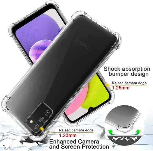 Miniatura 2 de Funda Samsung A03s, Samsung Galaxy A03s y protector de pantalla, a prueba de golpes, transparente, delgada, suave, de silicona TPU protectora