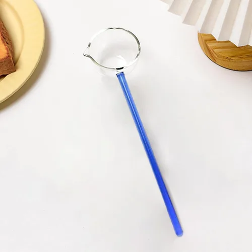 Miniatura 3 de Cucharón de sopa de vidrio de borosilicato con alto contenido de borosilicato, utensilios de cocina resistentes al calor, cucharón de cocina