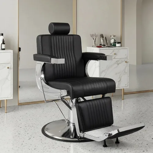 Miniatura 2 de LOUVIXA Sillas de peluquería para peluquería, sillas reclinables para estilista, silla de peluquería giratoria profesional 360, silla de pelo