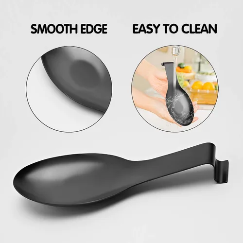 Miniatura 3 de Soporte de cuchara de acero inoxidable para encimera de cocina, utensilios de cocina, soporte para cucharón para estufa, resistente a la corrosión