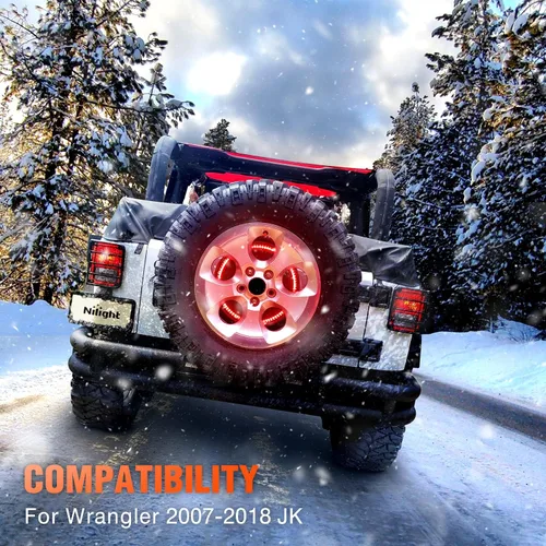 Miniatura 6 de Nilight Luz de Freno de Neumático de Repuesto Luz de Rueda Luz de la 3ra Tercera Luz de Freno Luces Traseras para Wrangler 2007-2018 JK JKU YJ TJ JK