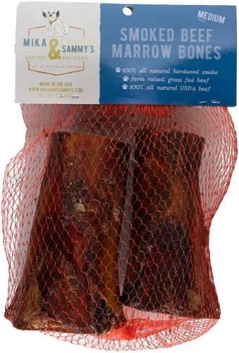 Miniatura 5 de Mika & Sammy's - Huesos de perro de médula de carne ahumada para masticadores grandes y agresivos, fabricados en Estados Unidos