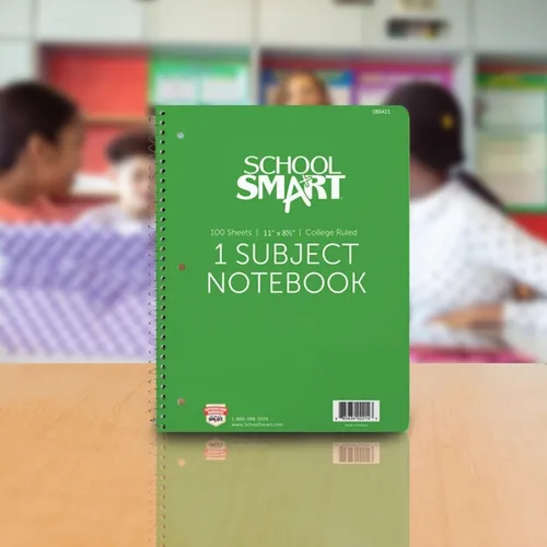 Miniatura 8 de School Smart Cuaderno de espiral no perforado de 1 materia, 100 hojas, 11 x 8-1/2 pulgadas