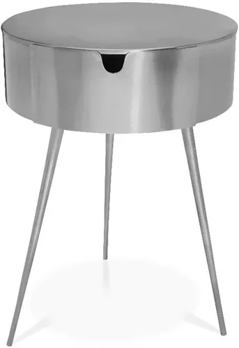 Miniatura 10 de Meridian Furniture Bali Collection Modern Mesita de noche contemporánea de metal duradero, 16 pulgadas de ancho x 16 pulgadas de profundidad x 23