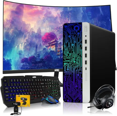 Miniatura 10 de TechMagnet Computadora HP G3 RGB Intel i5-6ª generación, gráficos AMD RX 550, 32 GB de RAM, SSD de 512 GB, MTG nuevo monitor dual curvado de 24