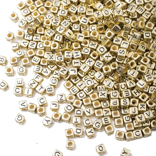Miniatura 14 de ToBeIT Cuentas acrílicas del alfabeto de la A a la Z, 1000 cuentas para hacer joyas, pulseras, collares (0.236 pulgadas) (negro)