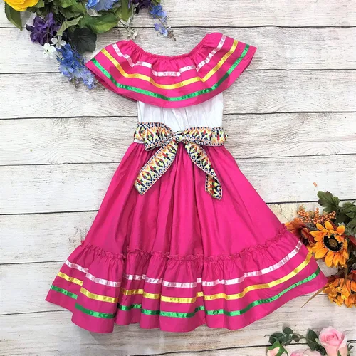 Miniatura 3 de Vestido tradicional mexicano para niña, Navidad, Cinco de Mayo, fiesta cultural talla 4-14