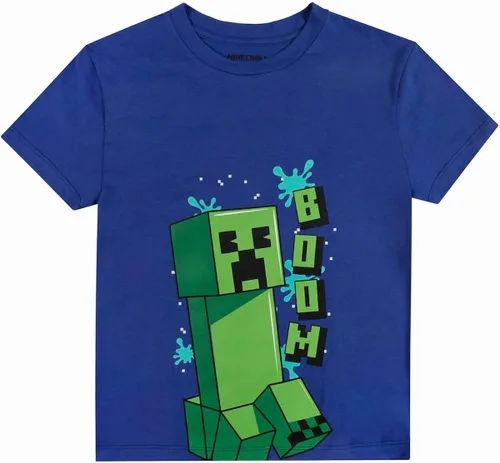 Miniatura 4 de Minecraft Creepers and Personacter Heads - Camisetas de manga corta con cuello redondo y manga corta, paquete de 4 camisetas para niño