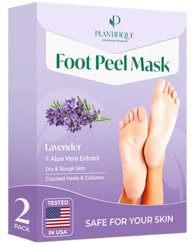 Miniatura 8 de PLANTIFIQUE Mascarilla exfoliante para pies, paquete de 2 para hombres Dermatológicamente probada, repara talones y elimina piel seca muerta