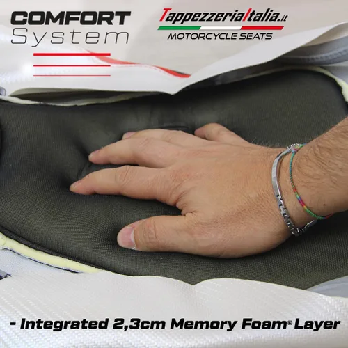 Miniatura 7 de Funda de asiento compatible con Kawasaki Versys 650 (07-21) Elba Total Black Comfort System