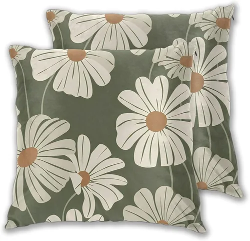 Miniatura 18 de Juego de 2 fundas de almohada cuadradas de Acción de Gracias, hojas de arce otoñales, fundas protectoras para sofá con cremallera oculta, 16 x 16