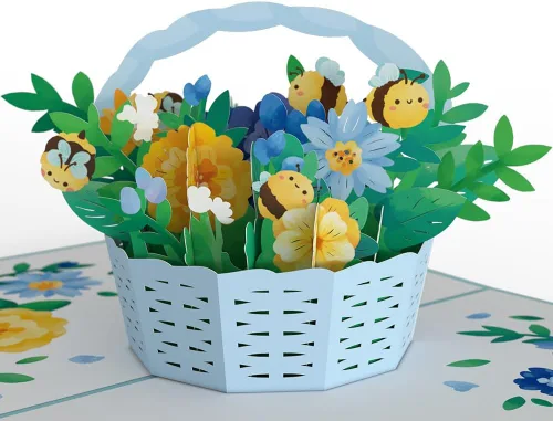 Miniatura 5 de Lovepop Tarjeta desplegable diaria para ella y él – Tarjetas de felicitación 3D para niños, niñas, hombres y mujeres – Cesta de hortensias – Tarjeta
