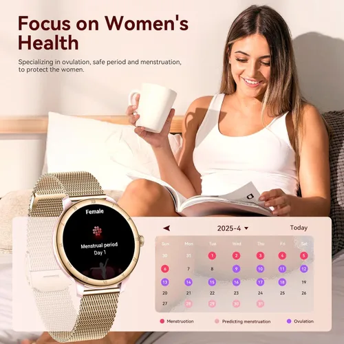 Miniatura 2 de Relojes inteligentes para mujer, pantalla HD, rastreador de actividad física 5ATM, resistente al agua con Bluetooth para hacerresponder llamadas