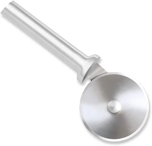 Rada Cortador de la pizza de los cubiertos Rueda del acero inoxidable de 3 pulgadas con el aluminio hecho en los E.E.U.U., manija plateado