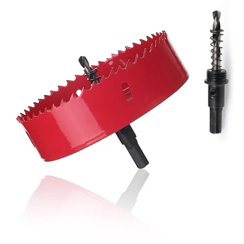 Miniatura 25 de Utoolmart Sierra de taladro bimetal profesional de acero inoxidable, 0.984 in de profundidad de apertura con mango triangular (2.953 in)