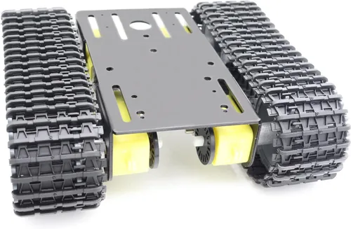 Kit de chasis de tanque robótico inteligente de metal a control remoto con 4 motores DC TT para Arduino UNO R3/Raspberry Pie/STEAM, plataforma de