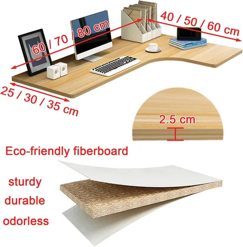 Miniatura 5 de LIGUOYI Escritorio flotante para pared de 28, 35, 39 pulgadas, mesa de pared estable y resistente en forma de L, escritorio de computadora