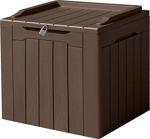 Miniatura 15 de Devoko 29 Gallon Waterproof Outdoor Storage Box Resin Deck Box Lockable and UV Resistant for Patio Furniture, Garden Tools (Black, 29 Gallon)
