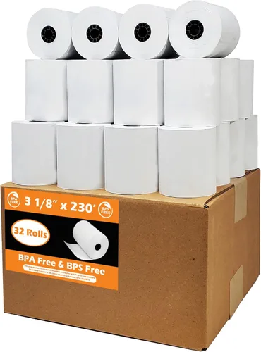 Miniatura 18 de (10 Rolls) 3 1/8 x 230 thermal paper square POS cash register thermal receipt paper rolls bpa free BuyRegisterRolls