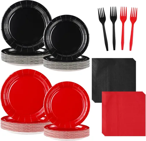 Miniatura 24 de 96 piezas de suministros desechables para fiesta de los 90 de estilo casa, platos de papel y servilletas de fiesta de los 90 con grafiti retro