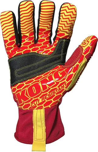 Miniatura 2 de Ironclad KONG RIGGER GRIP - Guante de trabajo para hombre, A5, rojo/amarillo, talla L de EE. UU