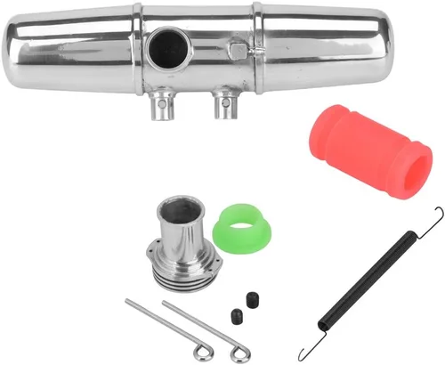 Miniatura 9 de Tubo de doble junta de escape, construcción de aleación de aluminio duradera, tubo de escape para autos modelo RC a escala 1/8, carreras todoterreno