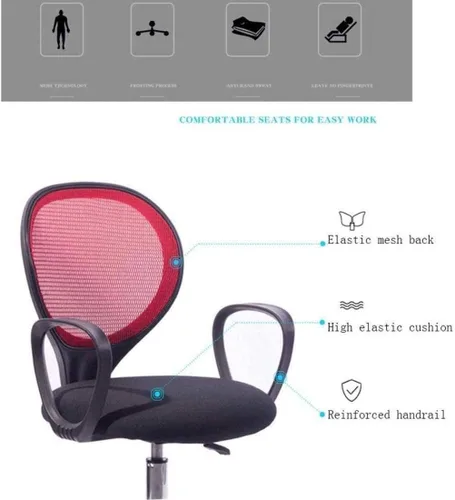 Miniatura 3 de Ergonomic Round Back Office Chair Staff Student Dormitory Computer Seat Home Mesh Lifting Chair Backrest Rotating Chair(A)