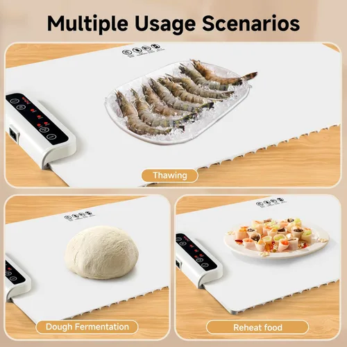 Miniatura 6 de Esterilla de calentamiento de alimentos - Esterilla de calentamiento plegable para alimentos con control de temperatura ajustable, función de tiempo