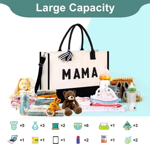 Miniatura 3 de Extrogif MAMA - Bolsa de mano para el día de la madre, regalos para la nueva mamá, mujeres embarazadas, bolsa de hospital esenciales para el parto