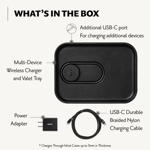 Miniatura 5 de Courant MAG:3 Classics - Cargador y bandeja de cuero italiano, cargador multidispositivo compatible con iPhones MagSafe 16, 15, 14, 13, 12 o fundas