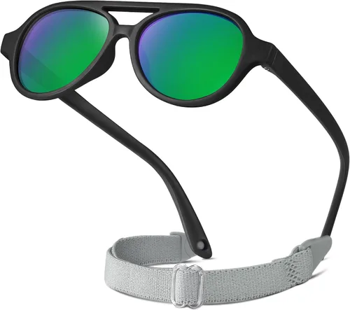 Miniatura 14 de RIVBOS RBK068 - Gafas de sol polarizadas UV400 para bebé, marco suave con correa segura para bebés y recién nacidos (0-24 meses)