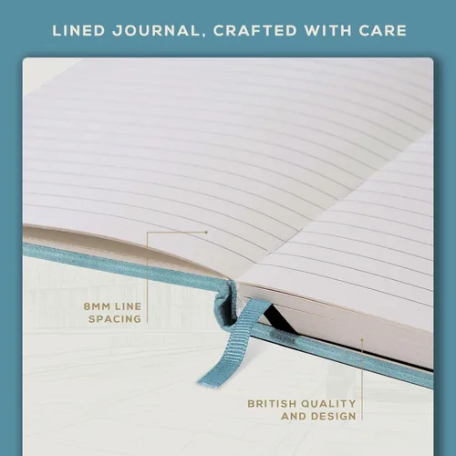 Miniatura 6 de BEECHMORE BOOKS Cuaderno rayado, 5.8 x 8.3 pulgadas, páginas rayadas A5, 160 páginas, diarios de cuero de tapa dura para mujeres, hombres, escritura