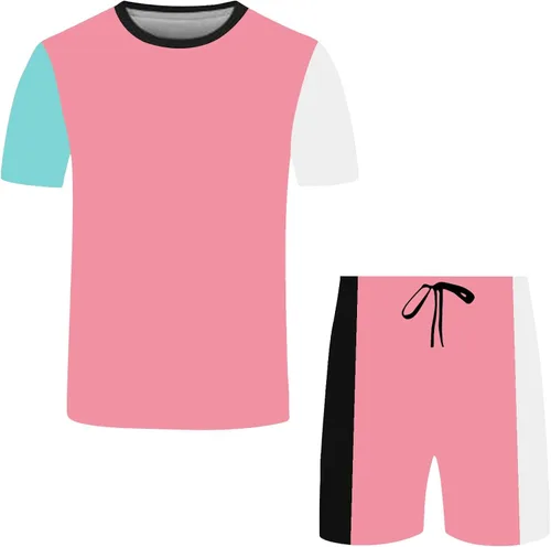 Miniatura 2 de Mens Summer Outfits 2 Piece Relaxed-Fit Lightweight Short Sleeve Shirts and Drawstring Shorts Breathable Sport Set