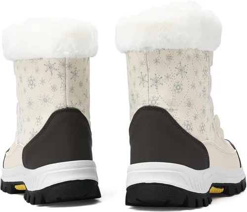 Miniatura 4 de COOJOY - Botas de nieve a media caña, peludas, e impermeables de mujer para el invierno