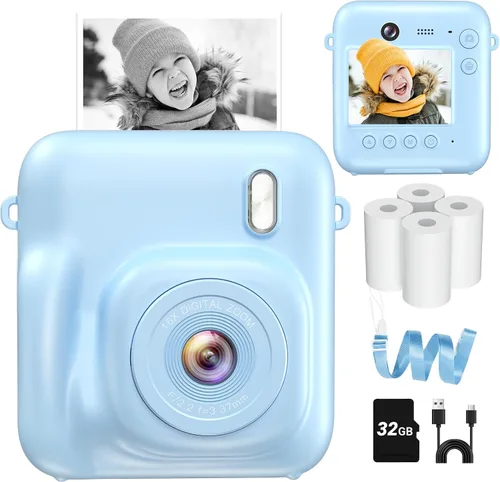 Miniatura 11 de Instant Camera, 1080P Kids Camera for Girls Boys Christmas Birthday Gifts, Dual-Lens Instant Print Digital Cameras for Kids Teens Toddle, 4 Rolls