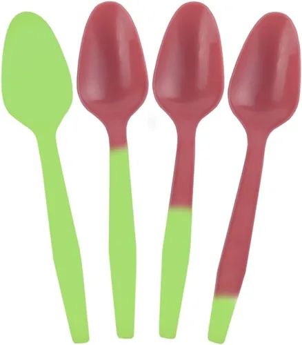 Miniatura 4 de Cucharas reutilizables de base biológica, paquete de 20, 5 colores, ideales para yogur, helado, helados, bebidas frías, empaquetadas en Estados