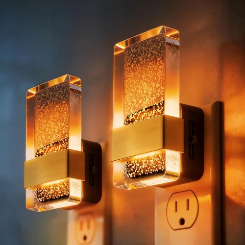 Miniatura 21 de DORESshop Luces nocturnas LED enchufables a la pared, luz nocturna regulable de 3 niveles, luz nocturna decorativa de burbujas, sensor de atardecer