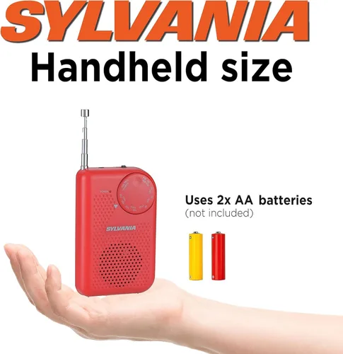 Miniatura 2 de Radio de bolsillo portátil AM/FM con bocina integrada, color azul N/A Rojo