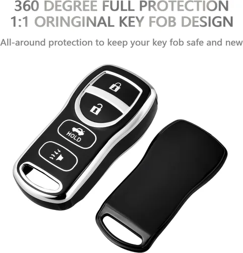 Miniatura 3 de OFFCURVE Funda protectora completa de TPU para llave de automóvil Nissan Xterra Titan Armada Frontier Quest Sentra Infiniti FX35 FX45 QX4 3 Botones
