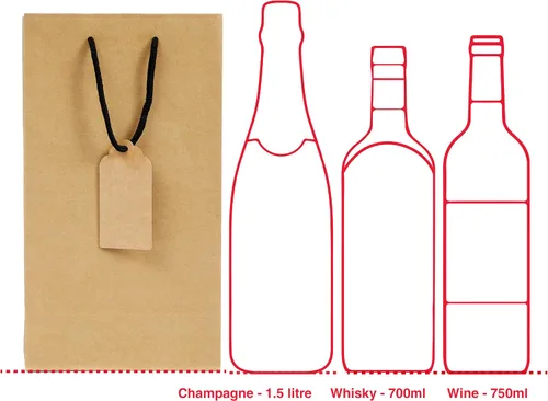 Miniatura 8 de Bolsa de regalo de vino para 2 botellas, 7.15 x 4 x 13 pulgadas, 24 bolsas de regalo para botellas de vino dobles