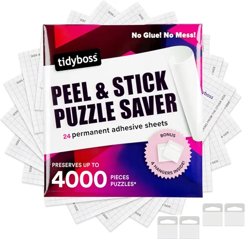 Miniatura 9 de Paquete de 6 hojas de ahorro de rompecabezas Puzzle Keeper conserva 1,000 piezas rompecabezas de hasta 24 x 30 pulgadas Pegamento y marco