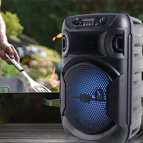 Miniatura 7 de Technical Pro 8 pulgadas portátil 800 vatios altavoz Bluetooth con woofer y tweeter, Festival PA LED altavoz con tarjeta Bluetooth/USB, estéreo