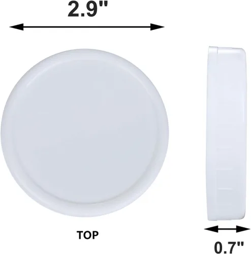 Miniatura 3 de 2 docenas de tapas de tarro Mason de boca regular, tapas de plástico para almacenamiento de tarros Mason y más, estándar, diámetro 70 mm, blanco