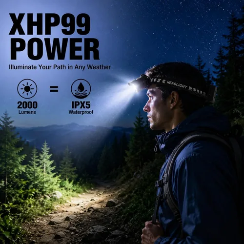 Miniatura 3 de Potente linterna LED recargable, ángulo ajustable de 90 grados, aleación de aluminio - sensor infrarrojo, carga rápida USB, campamento al aire libre