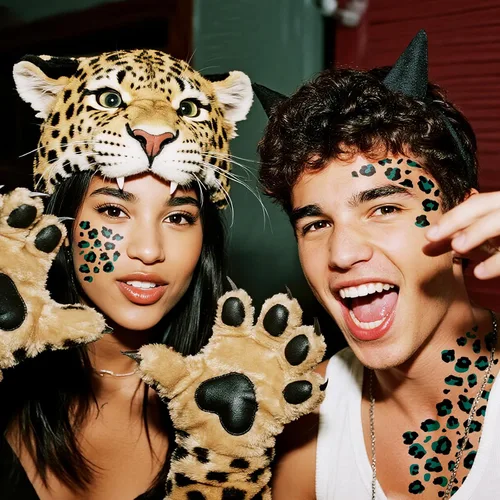 Miniatura 4 de Tatuajes temporales con estampado de leopardo, 6 hojas de calcomanías realistas de piel de leopardo para adultos y niños, perfectas para Halloween