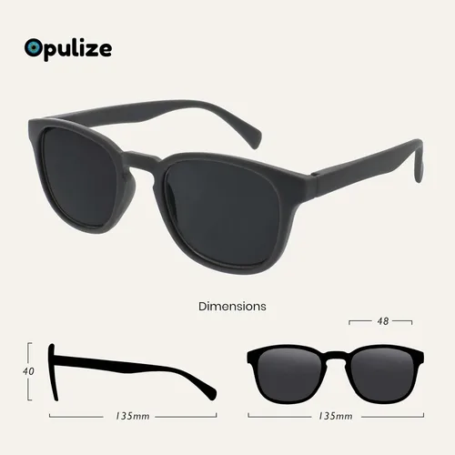 Miniatura 2 de OPULIZE Gafas de lectura POP clásicas para mujeres y hombres, lentes tintadas con protección UV400, marco redondo y voluminoso resistente a los gris