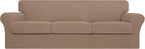 Miniatura 11 de Easy-Going - 4 piezas de funda elástica para sofá de gran tamaño para perros, lavable, para 3 cojines separados, protector de muebles elástico